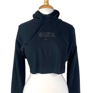 Vintage Nike Cropped Hoodie, Y2k Nike Streetwear, Reworked Nike Crop Sweater